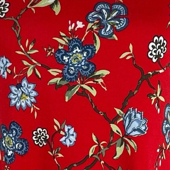 LOFT Red Floral Print Casual Vacation Cruise Shift Dress NWOT Size SP - Picture 5 of 13